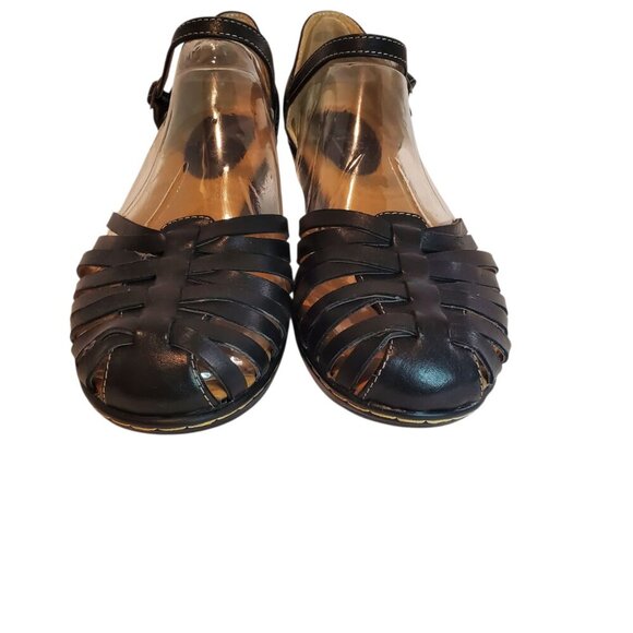 NWT COMFORTIVA SZ 9.5 Women's SoftSpots Tatianna Leather Sandal in Black - Picture 4 of 13